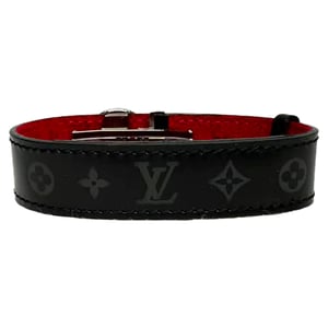 Louis Vuitton Rouge Mongram Eclipse Canvas Reversible Hinge Bracelet in Black Leather