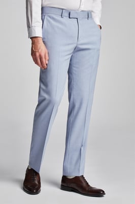 Slim Fit Suit Trousers in Pale Blue
