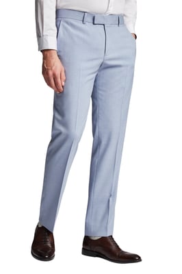 Slim Fit Suit Trousers in Pale Blue