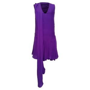 Dior Drape Accent Mini Dress in Violet Chiffon