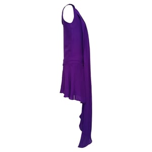 Dior Drape Accent Mini Dress in Violet Chiffon