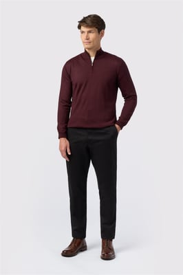 Flat Fronted Casual Trousers in Black