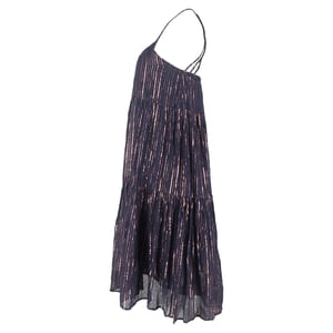 Ulla Johnson Samara Knielang Jurk in Marineblauwe Lurex