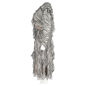 Chloé Printed Ruffle Dress in Multicolor Silk
