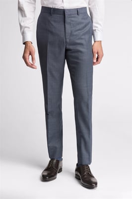 Flat Fronted Slim Fit Suit Trousers in Grey