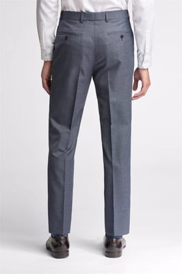 Flat Fronted Slim Fit Suit Trousers in Grey