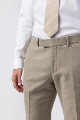 Flat Fronted Regular Suit Trousers in Silver