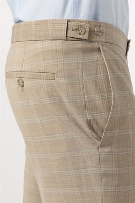 Flat Fronted Tailored Suit Trousers in Nude