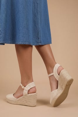 Emmy Textile Closed Toe Espadrille Wedge Sandals