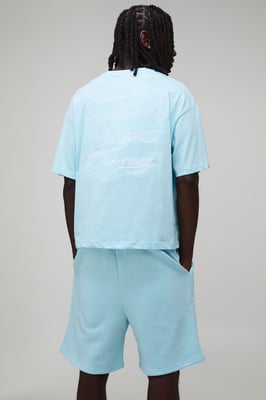 Oversized Boxy Embroidered Luxury Yachts T-Shirt & Baggy Short Set