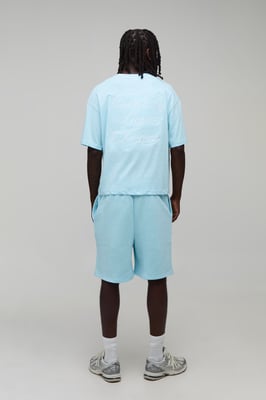 Oversized Boxy Embroidered Luxury Yachts T-Shirt & Baggy Short Set