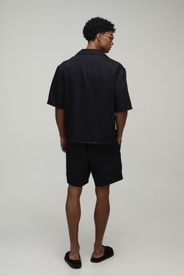 Wrap Linen Look Shirt & Short Set
