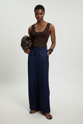 Premium Viscose Linen Woven Straight Leg Trouser