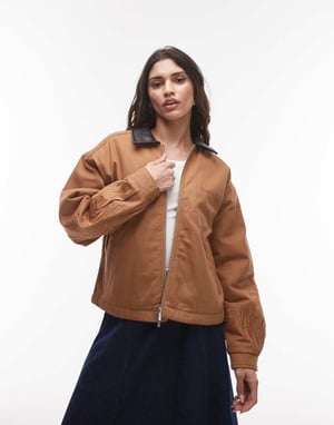House of Sunny canvas worker jacket in tan