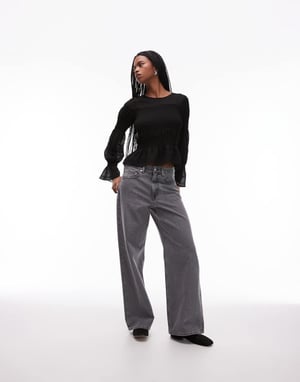 Allsaints pamela top in black