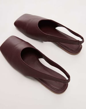 Topshop Brit leather slingback ballet in burgundy