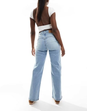 Cotton On stretch vida jeans i solblekt blå