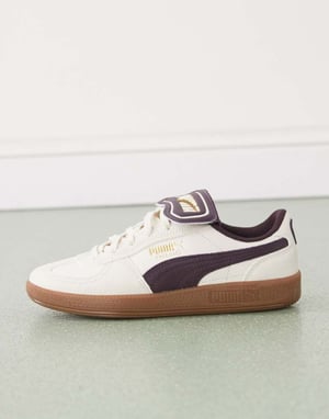 Puma Palermo Premium trainers in off white & plum