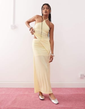 COLLUSION maxi skirt in yellow