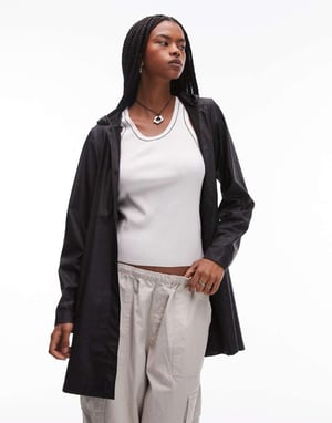 Rains A-line waterproof jacket with tonal logo in black