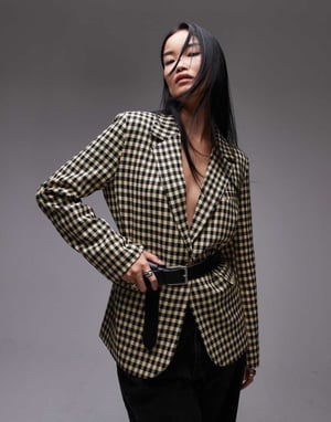 Topshop bold check tailored blazer in multi