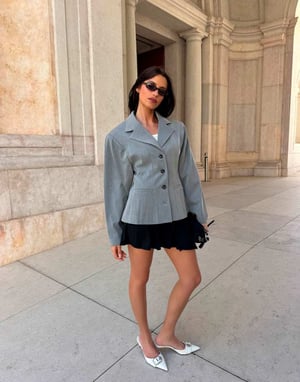 Labelrail x Barbara Ines scuplted tailored jacket in grey