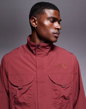 The North Face convertible utility jacket in red