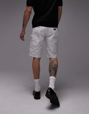 Dickies löst sittande 11 tum snickarstil målarshorts i vitt