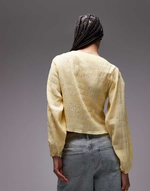 & Other Stories texturerad blus i smörgul