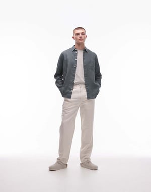 ARKET linne-blandade byxor i ljusbeige