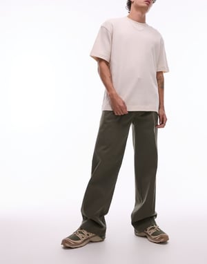 Dickies Unionville veckade vida arbetsbyxor i khaki grönt