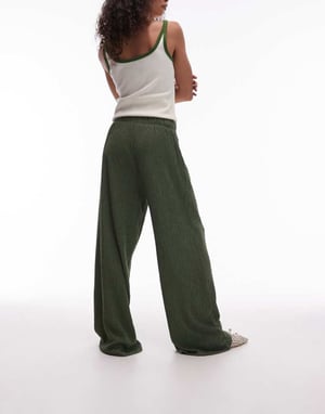 Topshop strukturerade vida byxor i khaki