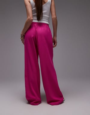Topshop linje raka byxor i starkt rosa
