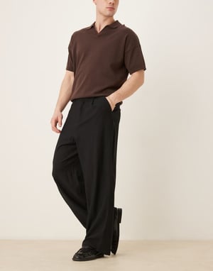 ASOS DESIGN hästsko eleganta byxor i svart