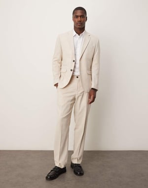 Selected Neil regular fit trouser in cream