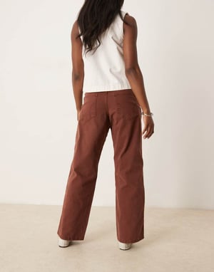 Dickies River Ranch western byxor med dubbel knä i canvas i cappuccino brunt