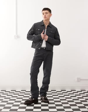 Cheap Monday x Landon Barker Issue slim leg styva belagda jeans i svart