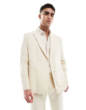 ASOS DESIGN regular suit jacket in stone