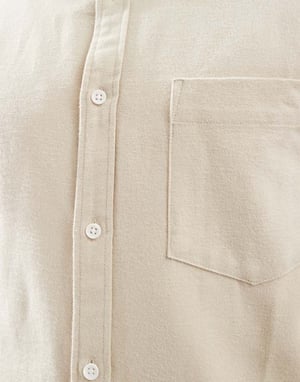 ASOS DESIGN borstad oxford vanlig skjorta i beige