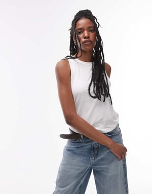 Topshop soft loose tank in white