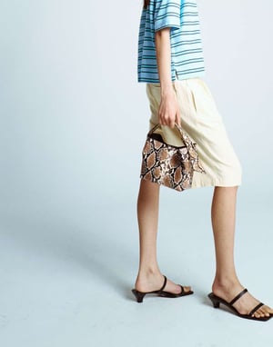 Topshop linne långlinje kortbyxa i neutral