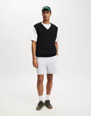 Cotton On bomull everyday fleece shorts i grå melange