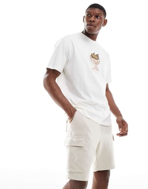 JJ Rebel cargojersey shorts i beige