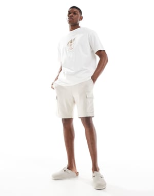 JJ Rebel cargojersey shorts i beige