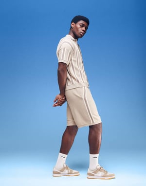 ASOS DESIGN överdimensionerad stickad texturerad kort matchande set i beige