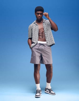 ASOS DESIGN vida linneblandade shorts i grått