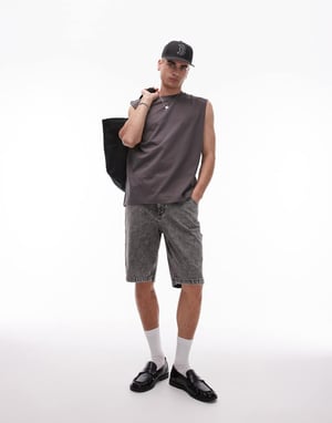 Dickies Garyville regular fit snickarjeansshorts i tvättad ljusgrå