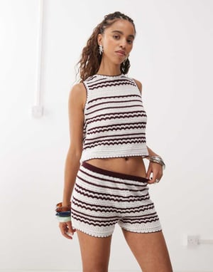 COLLUSION virkad mikroshorts-set