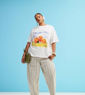 ASOS DESIGN Curve linne-look fat fickbyxor i neutral rand