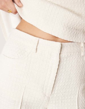 ASOS DESIGN boucle trousers co-ord in off white